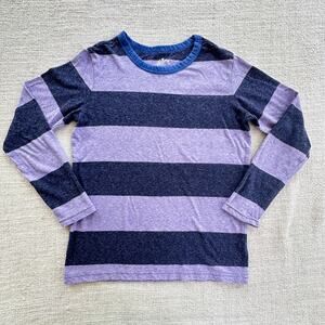 Primary Kid's Purple & Navy Striped Ringer Tee GUC 10